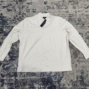 Talbots | NWT White Vneck 3/4 Sleeve Top